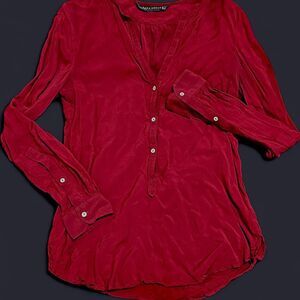 Zara Women's Red and Burgundy Blouse